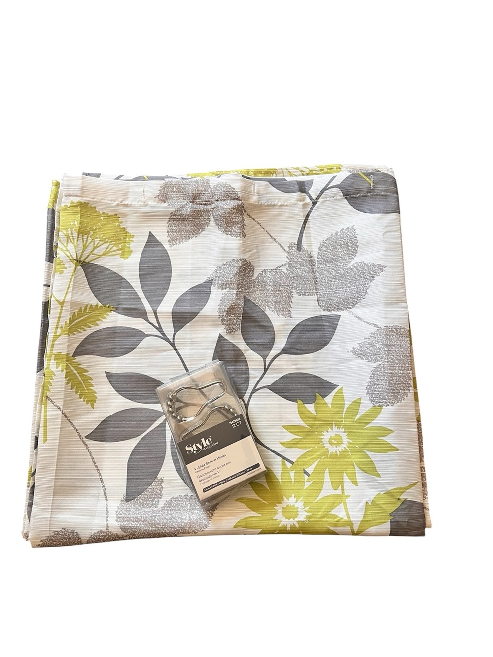 Style Green and Gray Floral Shower Curtain